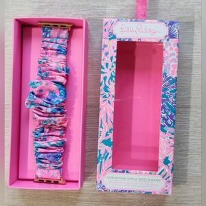 Lilly Pulitzer Pink and Blue Scrunchie Apple Watch Band